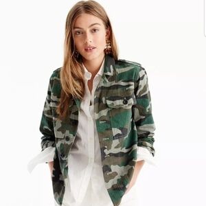 J. Crew Mercantile Camo Army Button Down Utility Shirt Jacket S